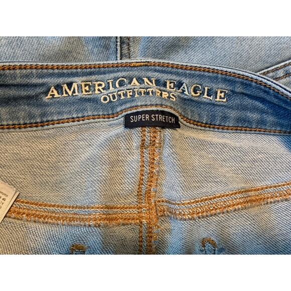 American Eagle Women Jeans Size 4R 28x26 Hi-Rise Jegging Crop Blue Light Wash - Picture 12 of 12